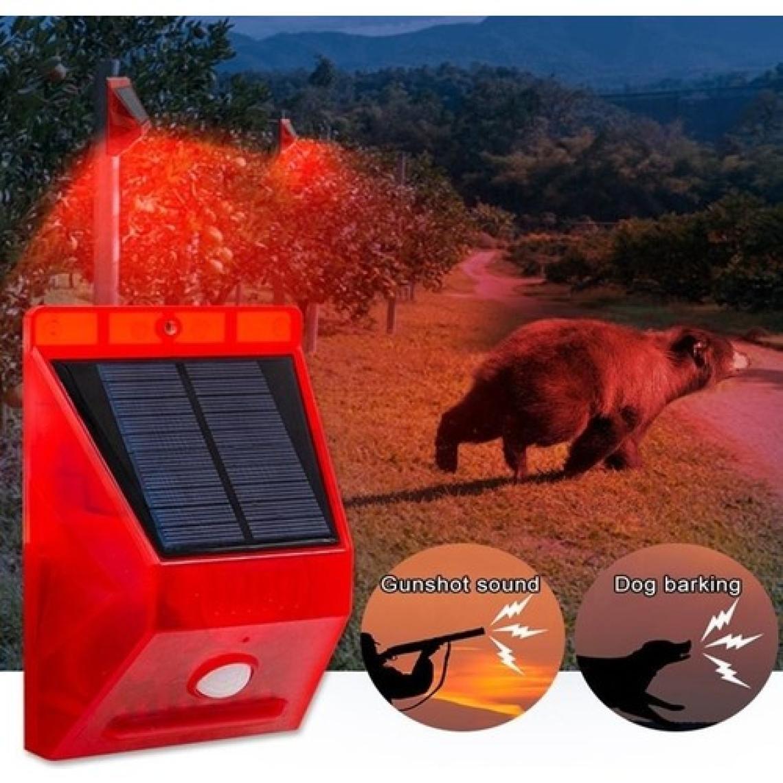 Gaman GMN1290 Bağ Bahçe Arazi Müstakil Ev İçin Güneş Enerjili Sesli ve Işıklı Uyarı Sistemi 120DB Yabani Hayvan Kovucu Hırsız Kovucu Alarm