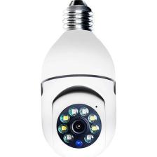 Mbois Wifi 360 Panoramik Ampul Kamera 1080P 2.4ghz ve 5ghz Ile Güvenlik Kamerası Çift Wifi 360 Derece Panoramik Görüntüleme Kablosuz Ev Gözetleme Kamerası Gece Görüş Çift Yönlü Ses Akıllı Hareket Alg