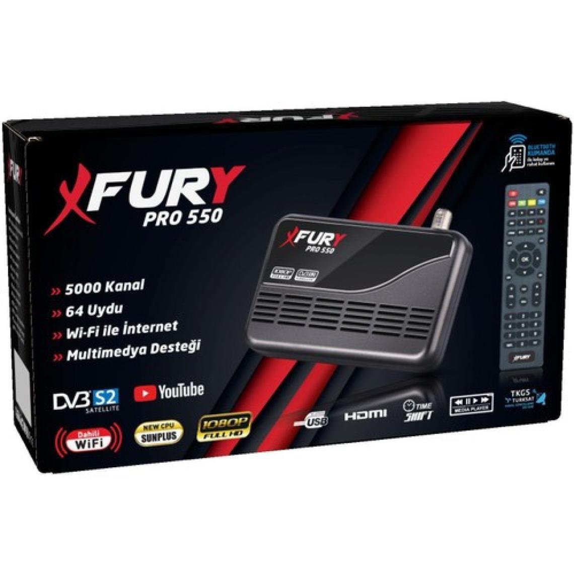 Fury Çanaklı-Çanaksız Wi-fi Dahil Full Hd Sınırsız Sineme Paketli Tak Çalıştır Uydu Alıcısı