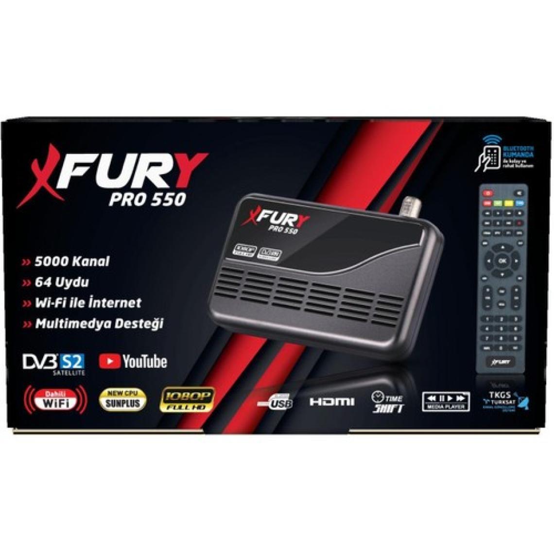 Fury Çanaklı-Çanaksız Wi-fi Dahil Full Hd Sınırsız Sineme Paketli Tak Çalıştır Uydu Alıcısı