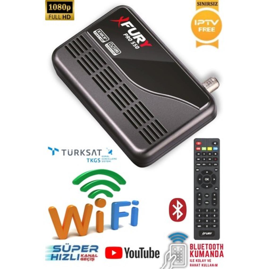 Fury Çanaklı-Çanaksız Wi-fi Dahil Full Hd Sınırsız Sineme Paketli Tak Çalıştır Uydu Alıcısı