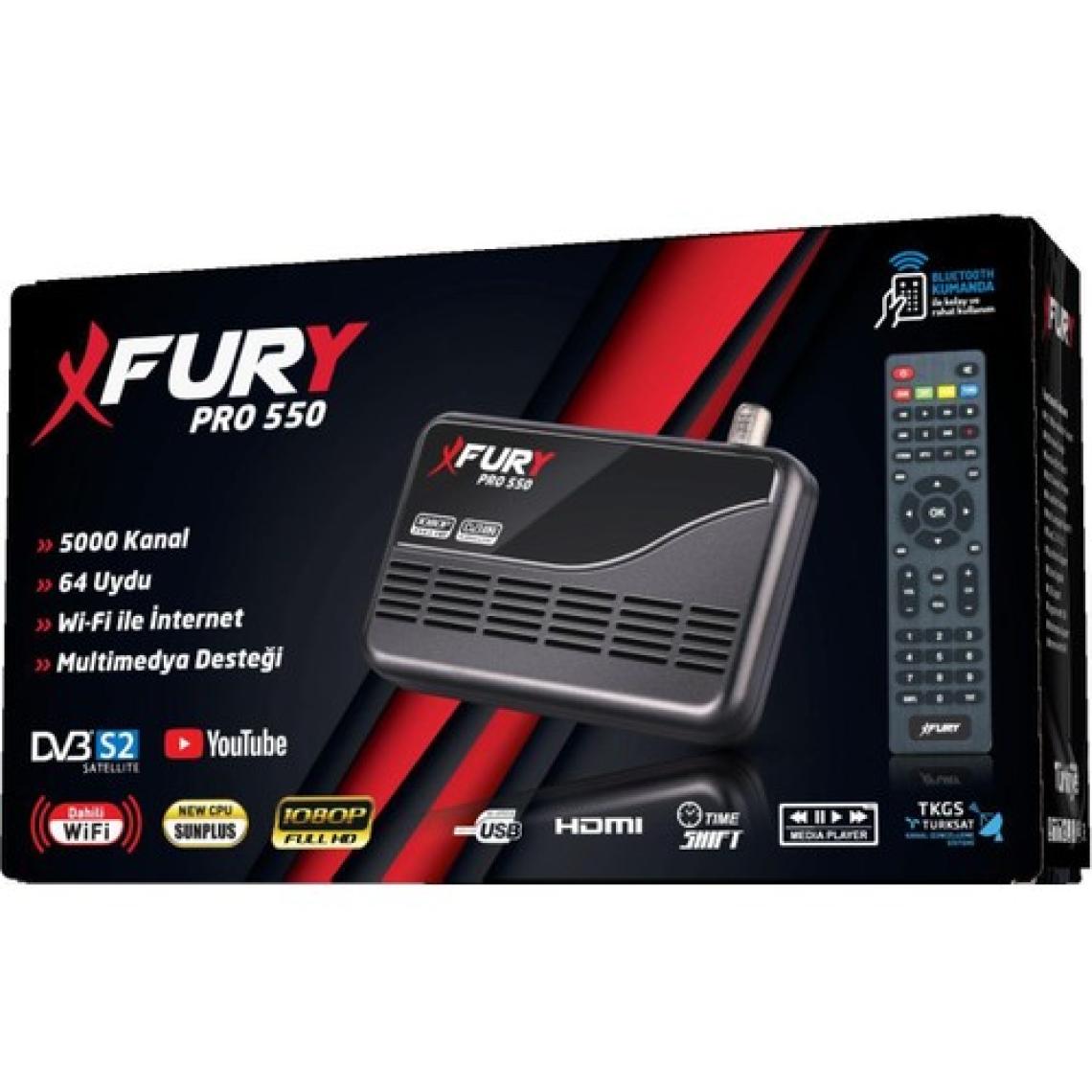 Fury Çanaklı-Çanaksız Wi-fi Dahil Full Hd Sınırsız Sineme Paketli Tak Çalıştır Uydu Alıcısı