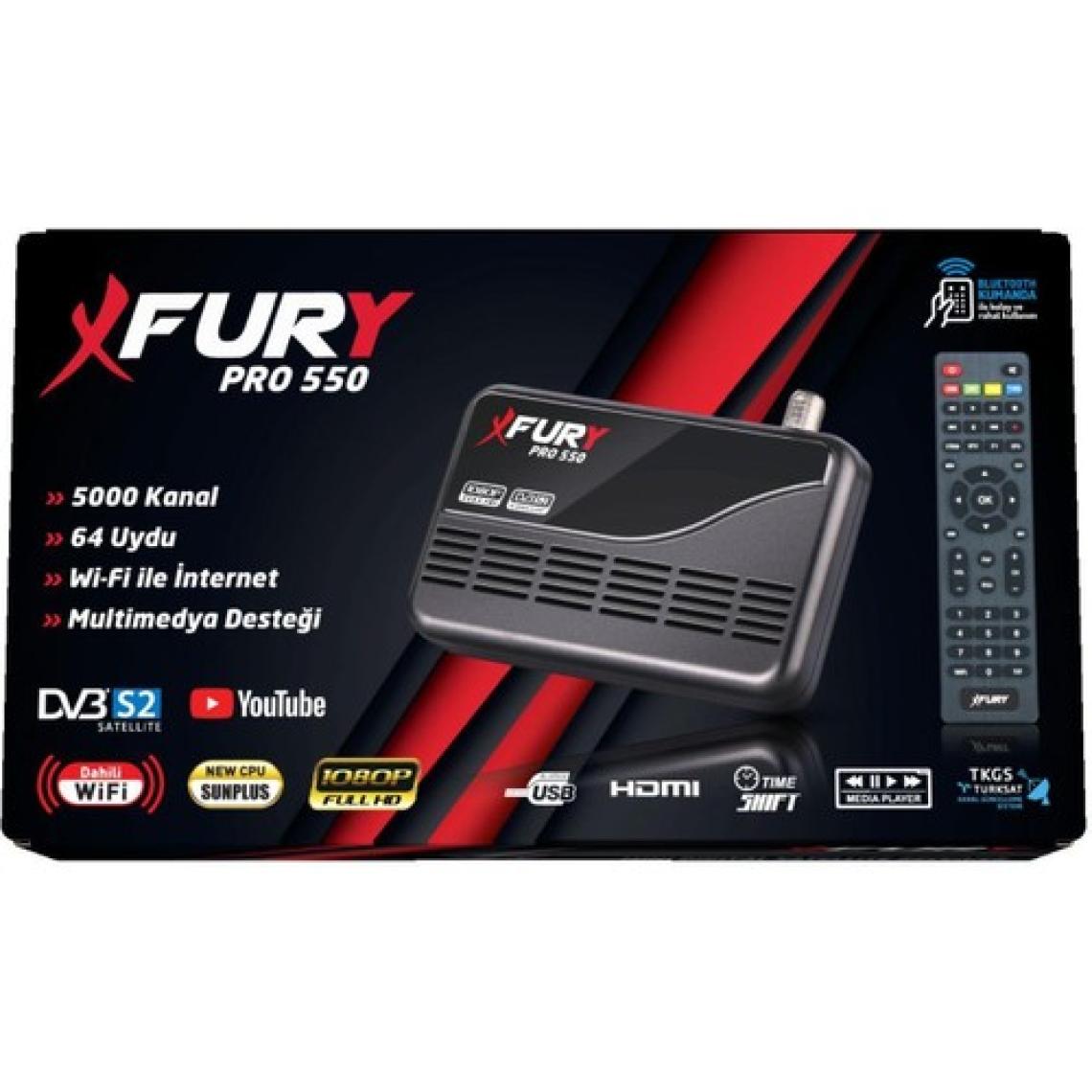 Fury Çanaklı-Çanaksız Wi-fi Dahil Full Hd Sınırsız Sineme Paketli Tak Çalıştır Uydu Alıcısı