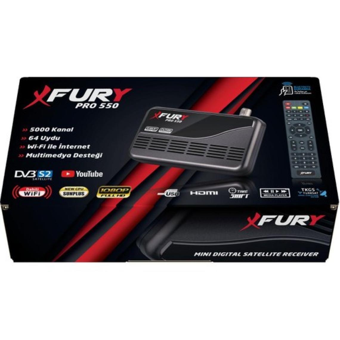 Fury Çanaklı-Çanaksız Wi-fi Dahil Full Hd Sınırsız Sineme Paketli Tak Çalıştır Uydu Alıcısı
