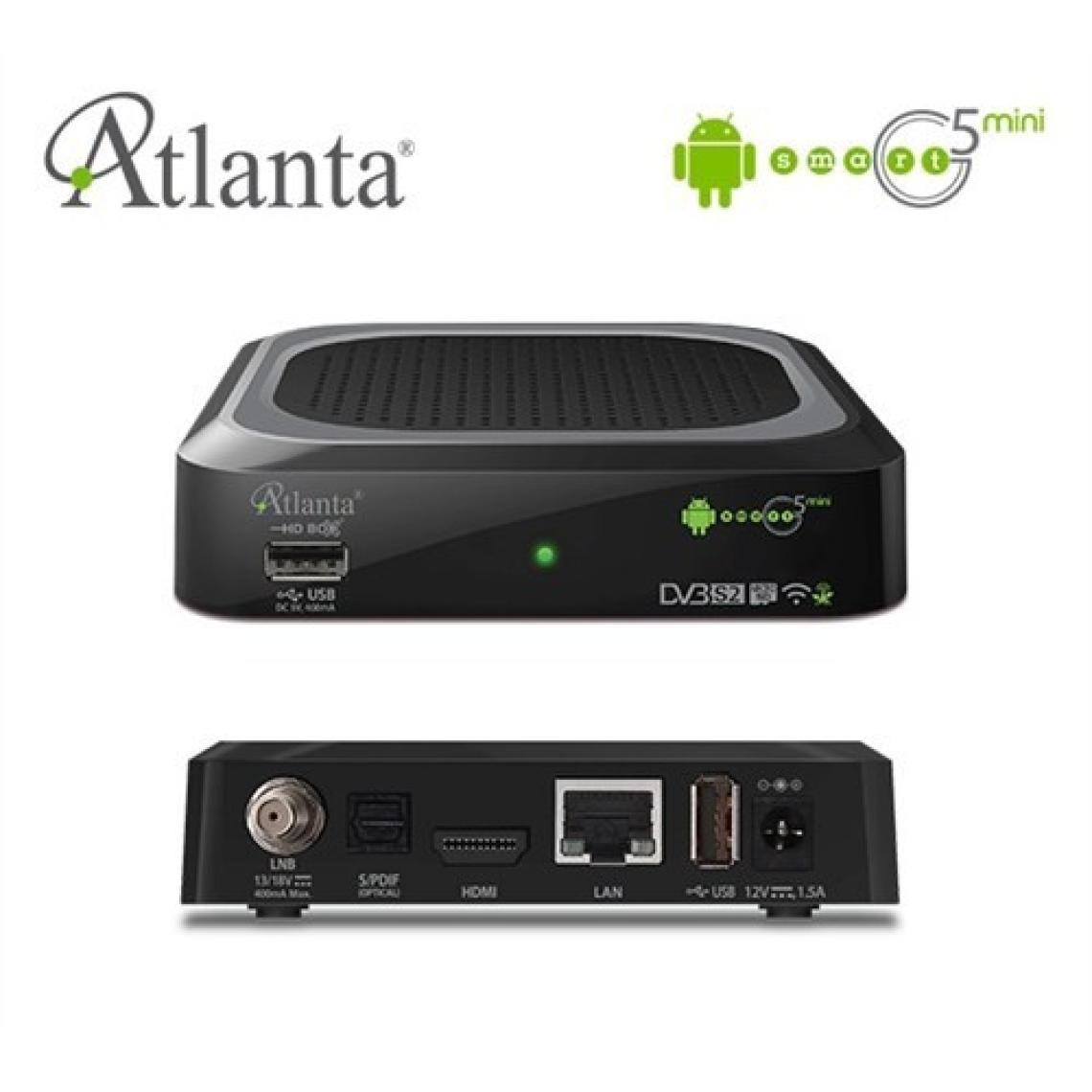 Atlanta Smart G5 Mini Android Uydu Alıcı (Akıllı Mouse Özellikli Klavyeli Kumanda / 1 Yıl Mara v2 VOD Aboneliği Hediye)