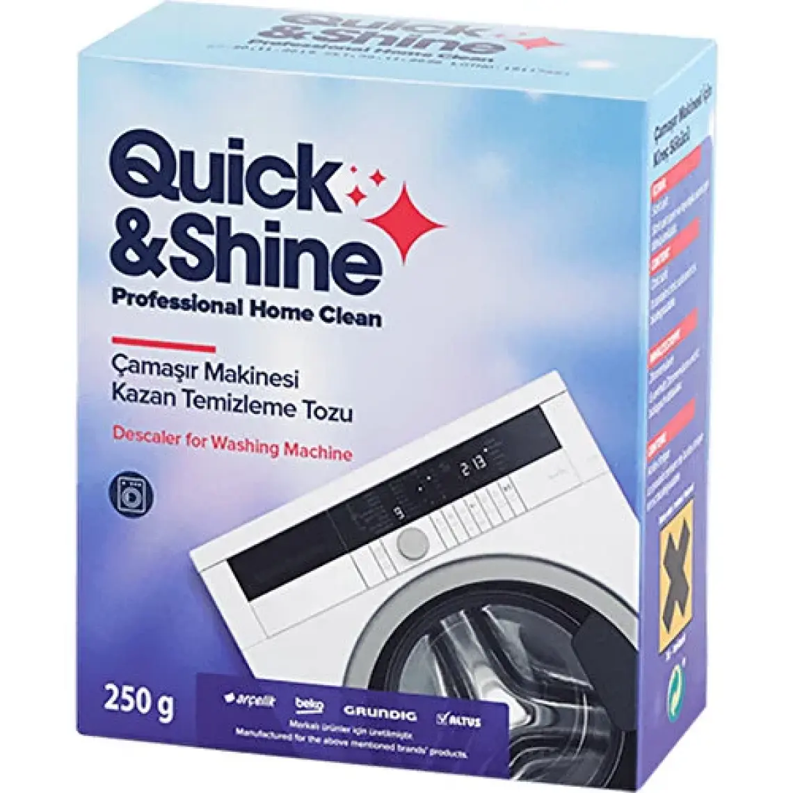 Quick&Shine Çamaşır Makinesi Kazan Temizleme Tozu 250 gr