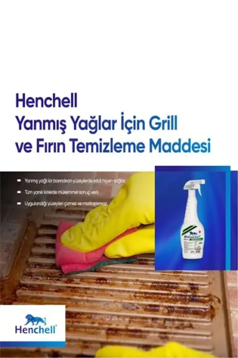 Henchell Yanmış Yağlar Için Grıll ve Fırın Temizleme Maddesi 750ML