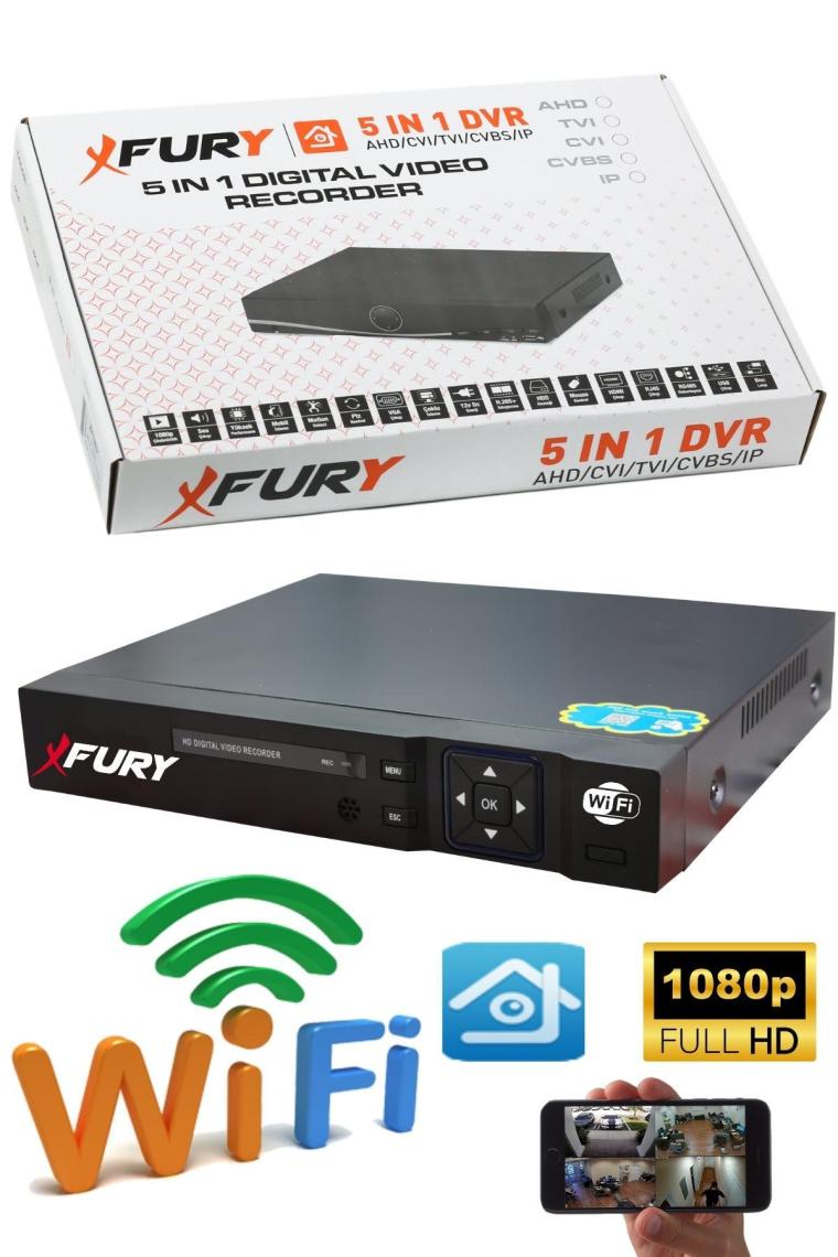 FURY 6 Kameralı Gece Renkli 1080P 2Mp Görüntü Full Hd Ultra Led Gece Renkli Güvenlik Kamerası Seti 500GB