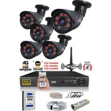 Ids 5 Kameralı Set - 5mp Sony Lensli Full Hd Gece Görüşlü Güvenlik Kamerası Sistemi - Cepten Izle