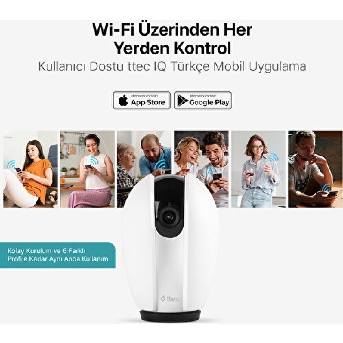 Ttec Wizi Pro Full Hd 360 Derece Tak Çalıştır Wi-Fi Akıllı  Kamera