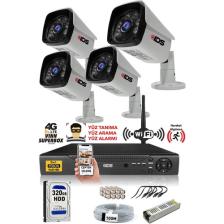 IDS 4 Kameralı Set - 5 Mp Sony Lensli Full HD Gece Görüşlü Güvenlik Kamerası Sistemi 320 Dış