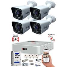IDS 4 Kameralı 5 mp Sony Lensli Fullhd Gece Görüşlü Güvenlik Kamerası Sistemi - A1542