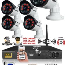 Ids - 6 Kameralı Set - 5mp Sony Lensli Full Hd Gece Görüşlü Su Geçirmez Cepten Izle - Güvenlik Kamerası Sistemi