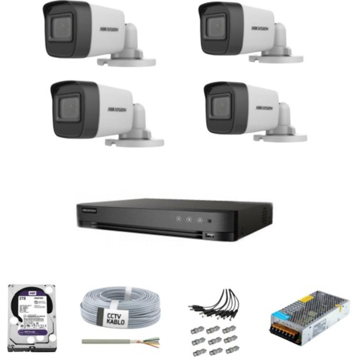 Hikvision Haıkon 4 Kameralı Güvenlik Kamera Hazır Set 1TB 7/24 HDD