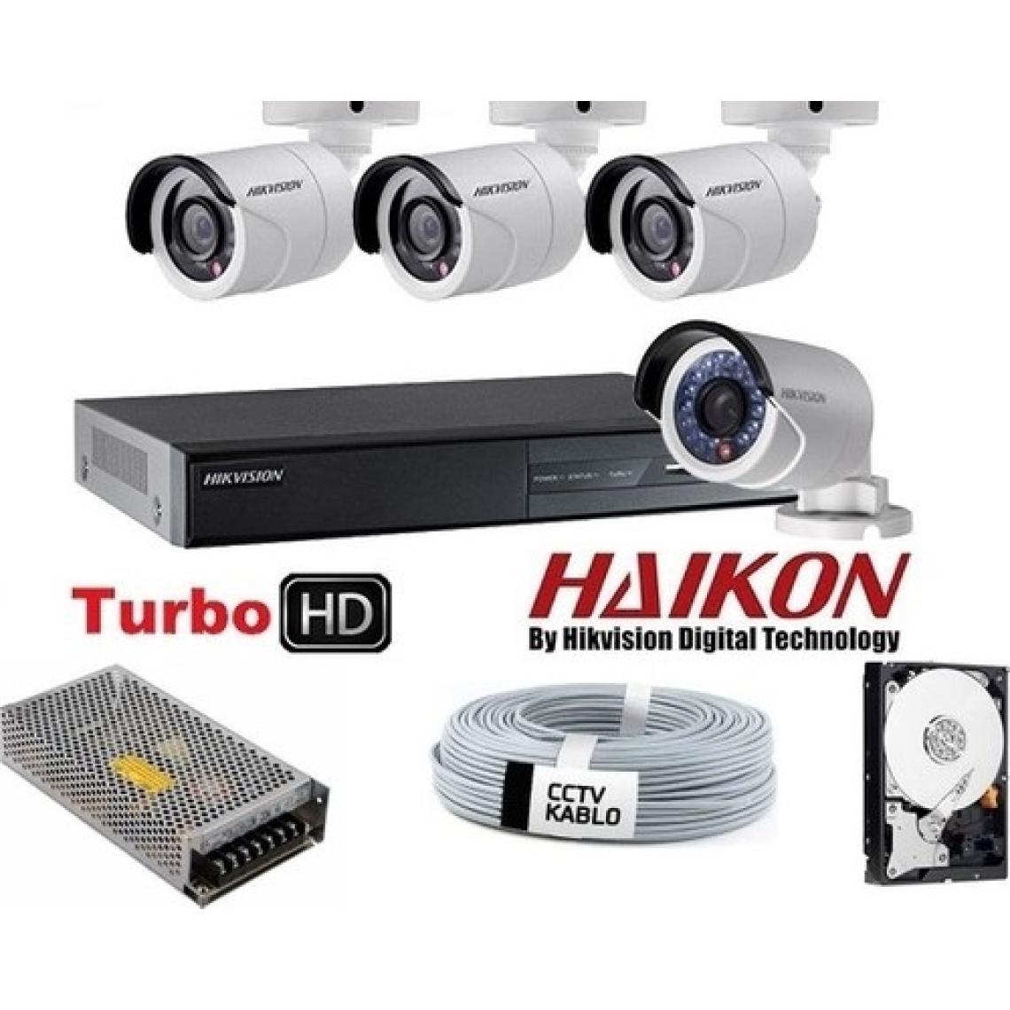 Haikon-2 MP-1080P-4LÜ-500GB-BULLET Güvenli̇k Kamerasi Seti̇