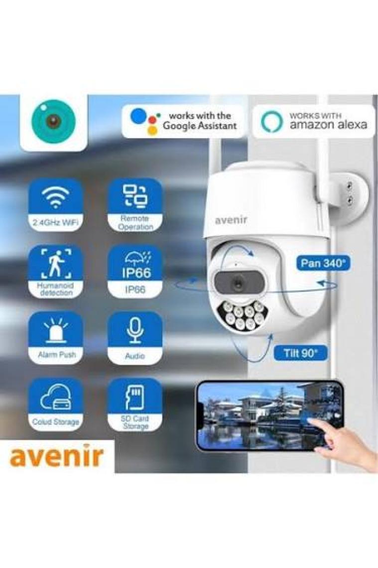 Avenir AV-S305 Gece Görüşlü Ptz 360° Hareketli Wifi Akıllı Kamera