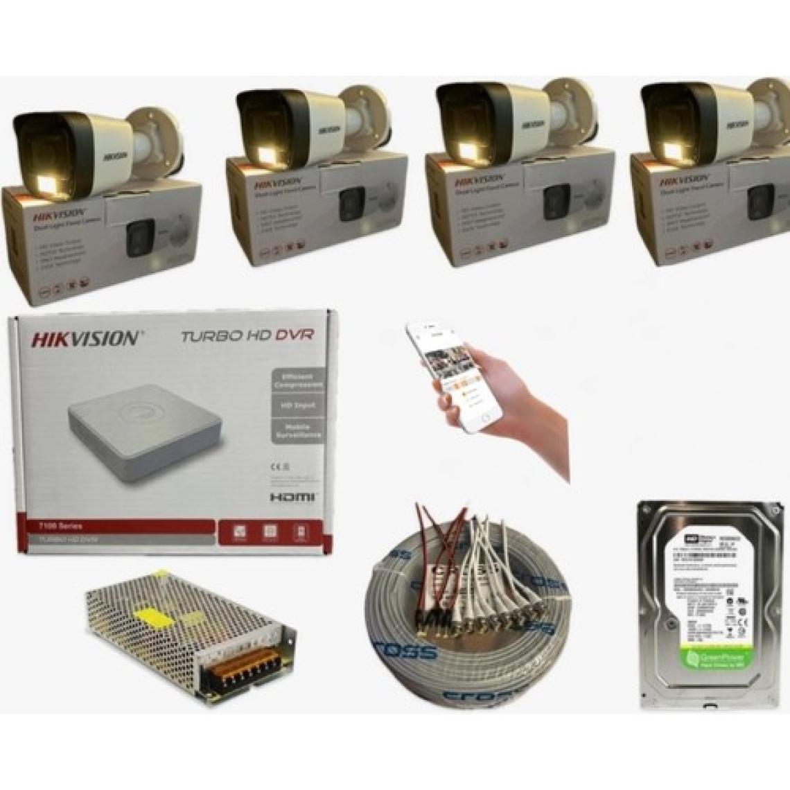 Hikvision 4 Kamerali Gece Renkli 4 Kanal 500GB HDD