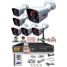 Ids - 6 Kameralı 5 Mp Sony Lensli 1080P Full HD Güvenlik Kamerası Sistemi - Cepten İzle - 500 Dış