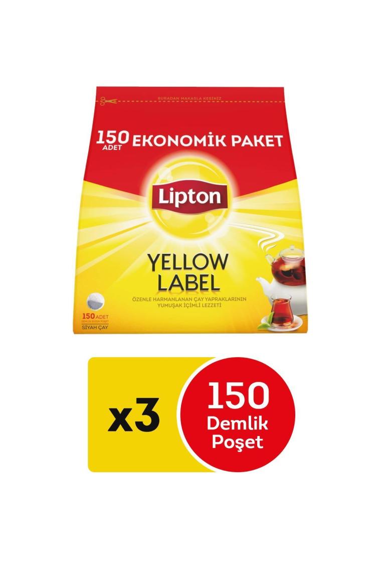Yellow Label Demlik Poşet Çay 150'li X 3 Adet