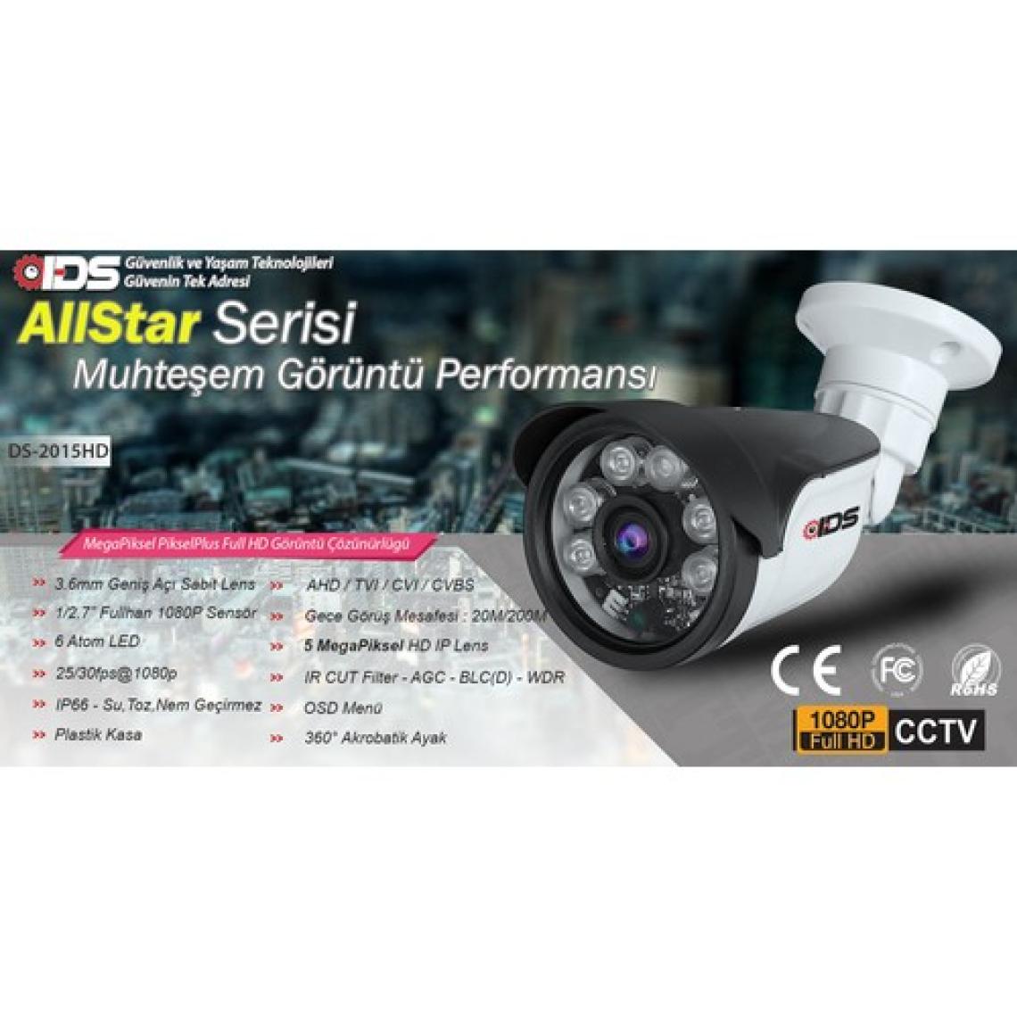 Ids 8 Kameralı Set - 5mp Sony Lensli Full Hd Gece Görüşlü Güvenlik Kamerası Sistemi - Cepten Izle