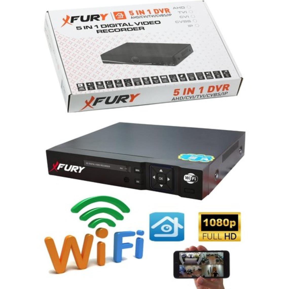 Fury 4 Kameralı 5mp Lens 1080P 2mp Color Görüntü 8 Warm LED Gece Görüş Fullhd Güvenlik Kamera 5525W 500GB