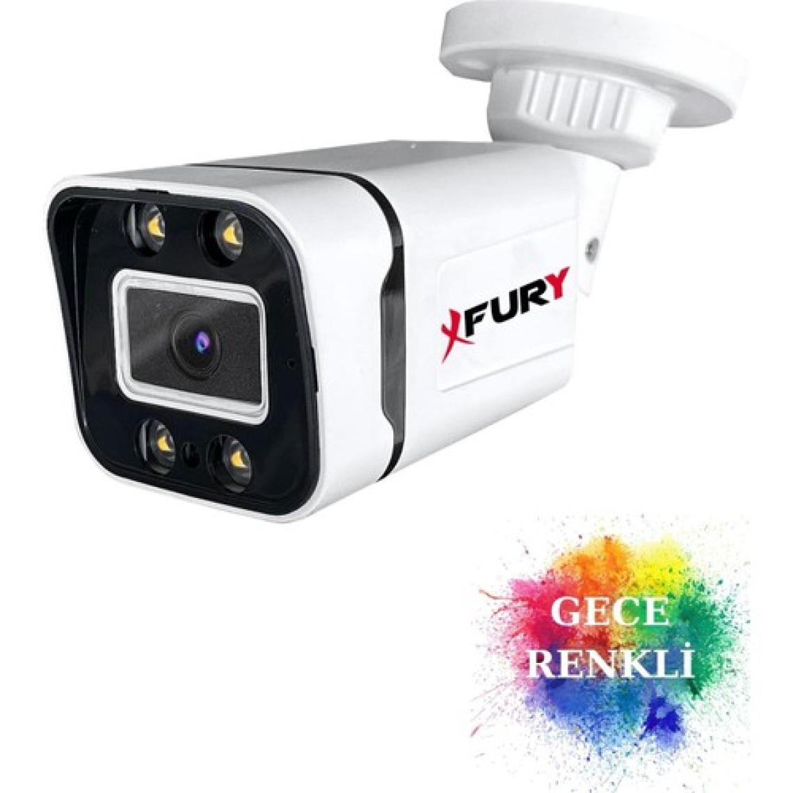Fury 8 Kameralı 1080P Görüntü Gece Renkli Full Hd 4 x Ultra LED Gece Renkli Güvenlik Kamerası Seti 500 GB