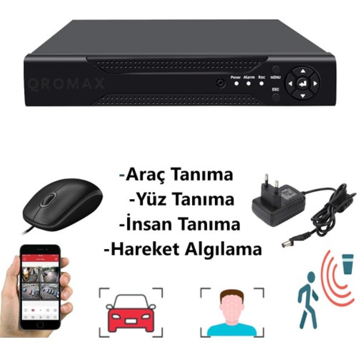 Qromax 2 Kameralı IP Set - Yapay Zeka Özellikli Gece Renkli Gösteren Sesli 6 Warm Ledli 4K FULLHD IP Güvenlik Kamerası Seti 4386WS