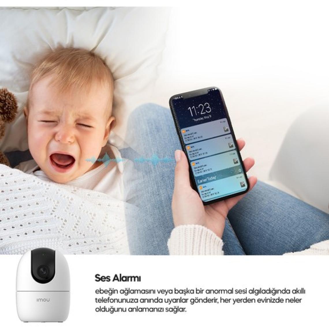 IMOU Ranger 2 İç Ortam Akıllı WiFi PT Kamera/2 MP-Gece Görüşü-360° Hareket-İnsan Algılama-İki Yönlü Konuşma-SD Kart Desteği-ONVIF-Bulut(IPC-A22EP)