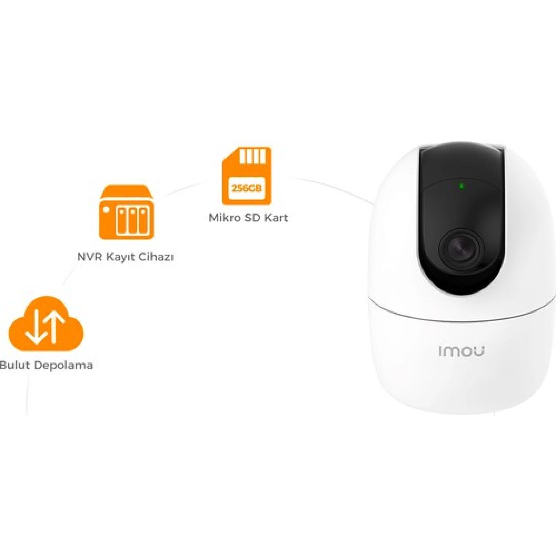IMOU Ranger 2 İç Ortam Akıllı WiFi PT Kamera/2 MP-Gece Görüşü-360° Hareket-İnsan Algılama-İki Yönlü Konuşma-SD Kart Desteği-ONVIF-Bulut(IPC-A22EP)
