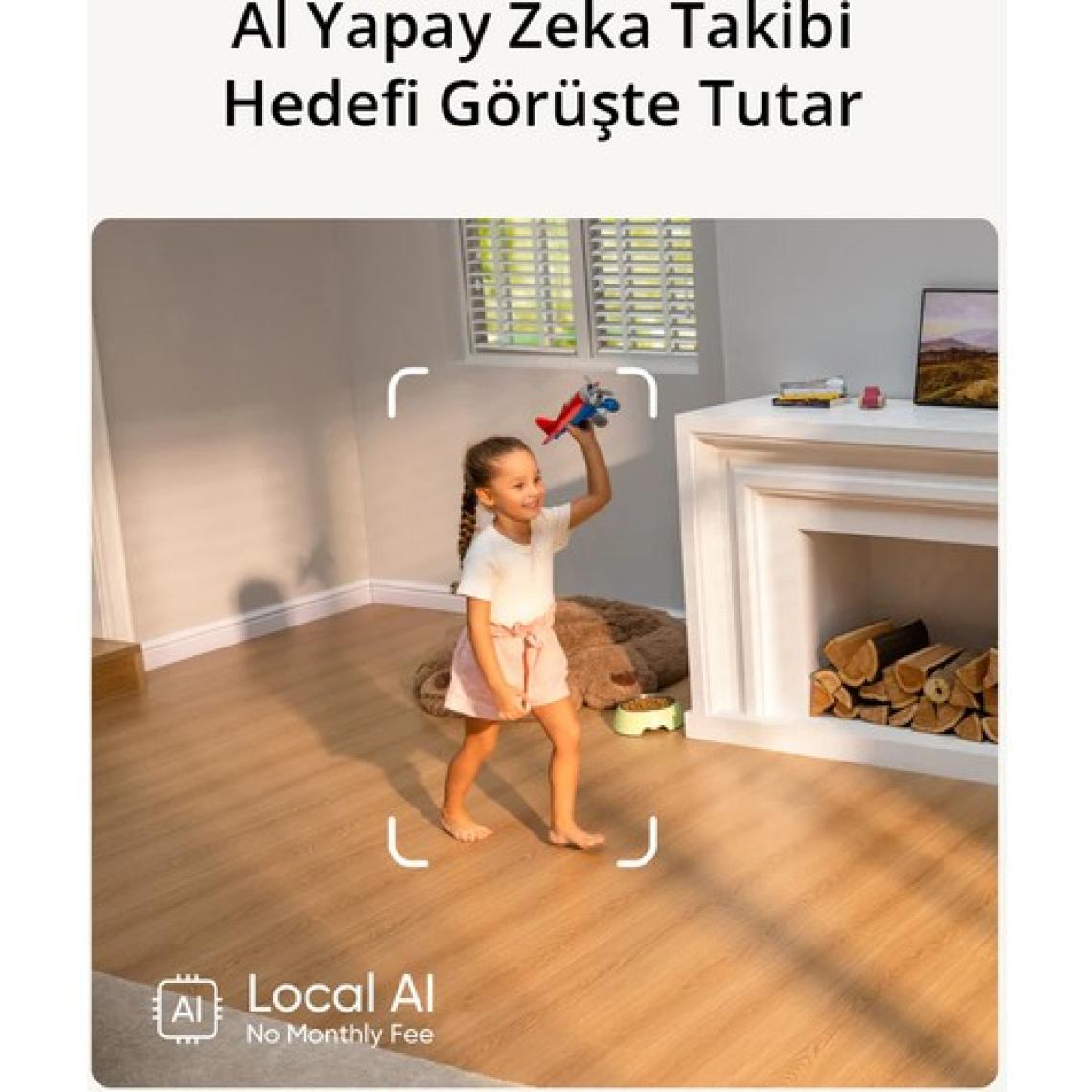 Anker Eufy Security Çift Lensli 4K UHD 360 Derece Dönebilen Kızılötesi Gece Görüşlü Akıllı IP Kamera S350 - 8x Zoom - 360° PTZ - Wi-Fi 6 - Yapay Zekalı Kamera (Anker Türkiye Garantili)