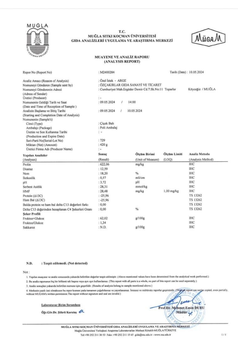 Çiçek Balı 1850 G Teneke
