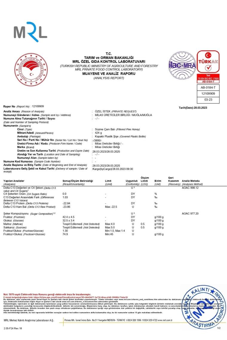 Çam Balı 1 Kg (4 Adet)