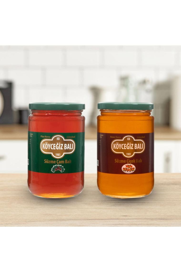 Çam Balı 850 g + Çiçek Balı 850 g Cam Kavanoz Paketi
