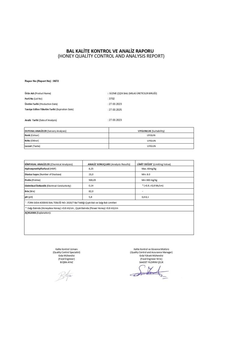 Süzme Çiçek Balı 2 kg