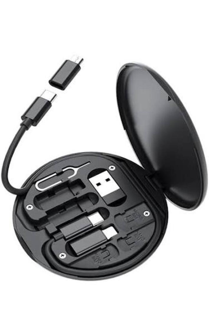 Buffer Buffer® 60W Destekli Kablo Kutusu Seyahat Kablo Seti 5'i 1 Arada USB Type-C Şarj Kablosu Seti