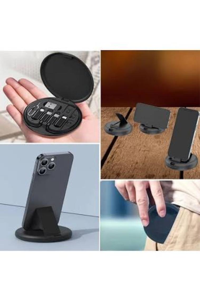 Buffer Buffer® 60W Destekli Kablo Kutusu Seyahat Kablo Seti 5'i 1 Arada USB Type-C Şarj Kablosu Seti