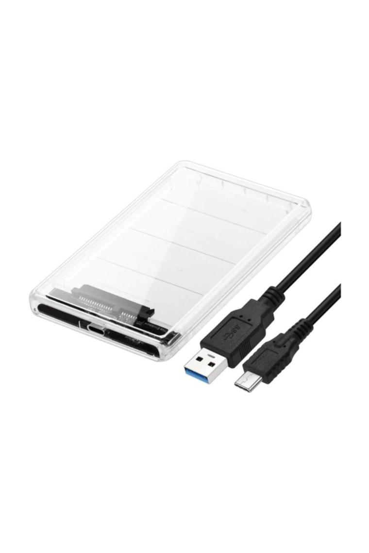 4389 2.5 Sata Type C Usb 3.1 Usb 3.0 Şeffaf Harici Ssd Hdd Hard Disk Kutusu