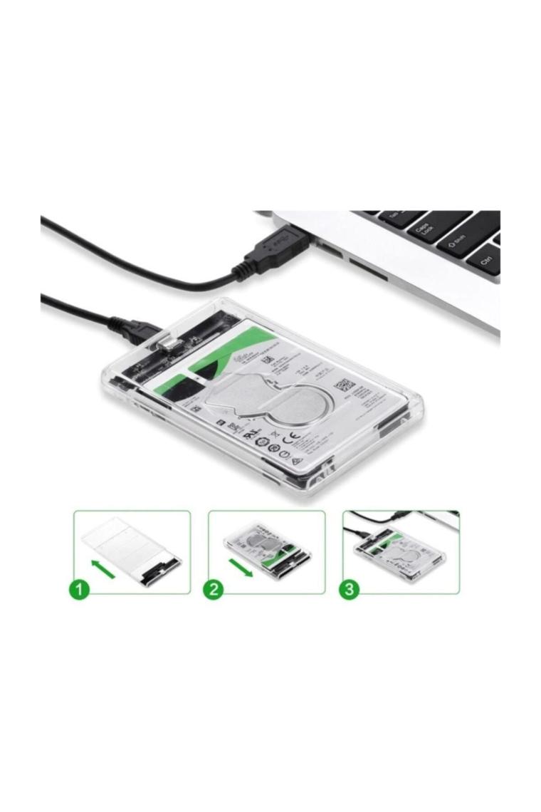 4389 2.5 Sata Type C Usb 3.1 Usb 3.0 Şeffaf Harici Ssd Hdd Hard Disk Kutusu