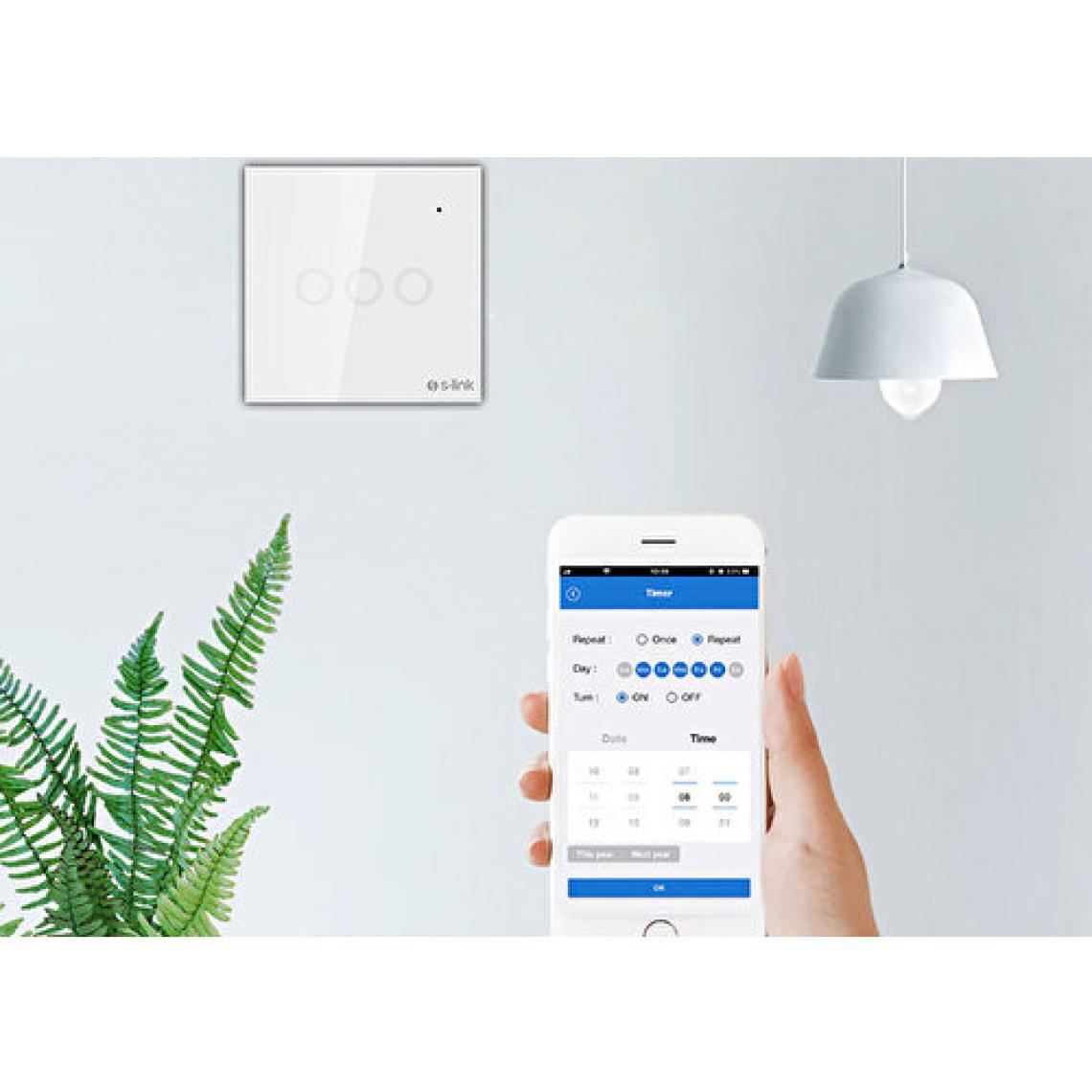 S-Link Swapp SL-EG31 Kablosuz ve Dokunmatik Aydınlatma Anahtarı 1li Wifi Tuya Destekli