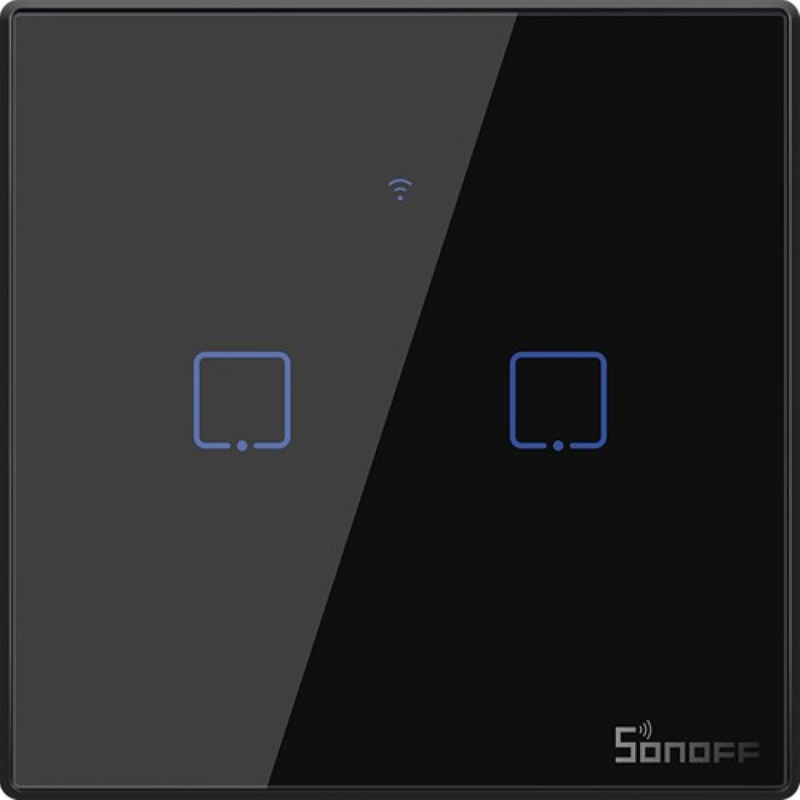 Sonoff T3-EU-2C Akıllı Dokunmatik Duvar Anahtarı 2 Kanallı