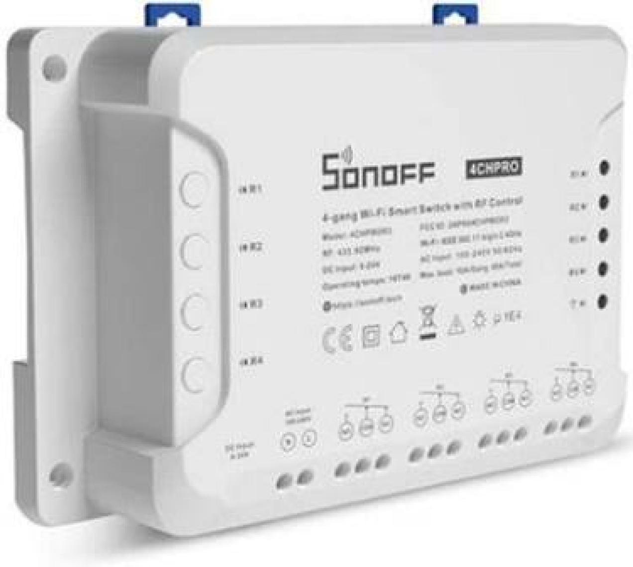 Sonoff 4CHR3 PRO 4 Kanallı Akıllı Ev Rölesi | 4 Gang 4 Çıkışlı | Uzaktan Kumanda Edilebilir