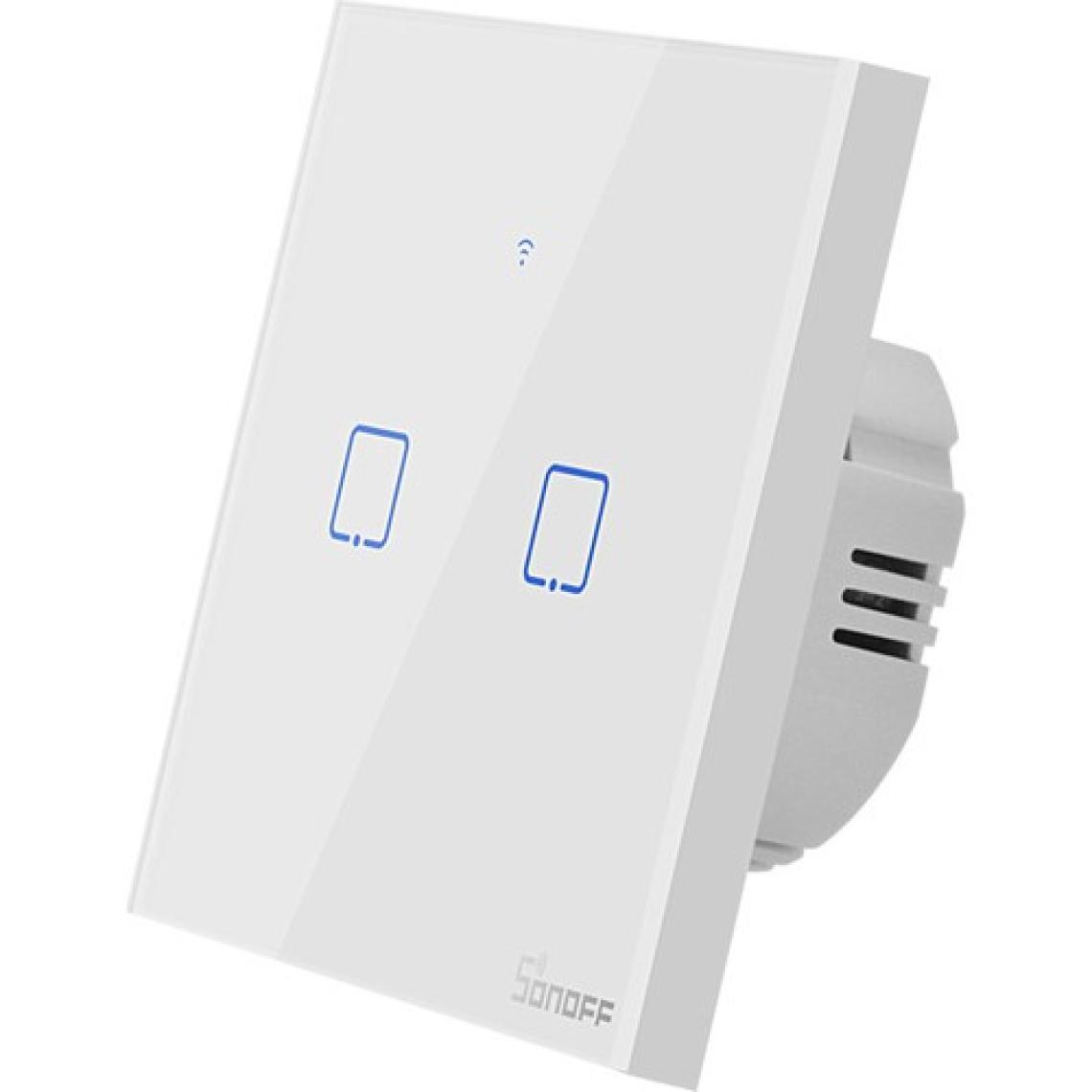 Sonoff T0-EU-2C Akıllı Dokunmatik Duvar Anahtarı 2 Kanallı
