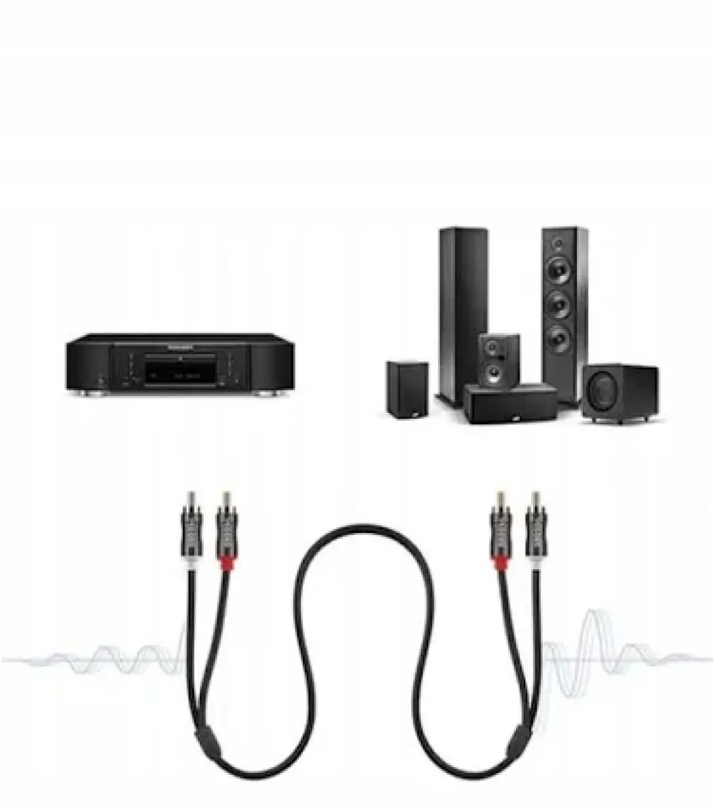 VegGieg 3.5 mm Aux To 2 RCA Ses Kablosu 1.5 mt