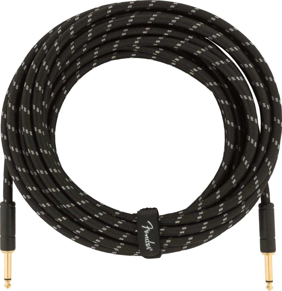Fender Deluxe Series Instrument Cable Tweed Açılı - 4.5 Metre Enstrüman Kablosu