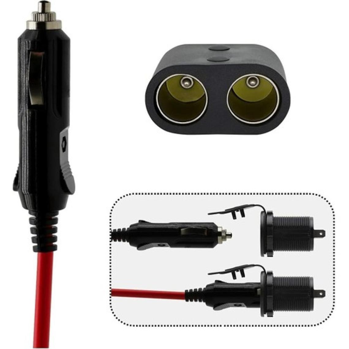 Speeduf 3metre Çakmak Uzatma KABLOSU2LI 12V/24V Çakmak Çoklayıcı
