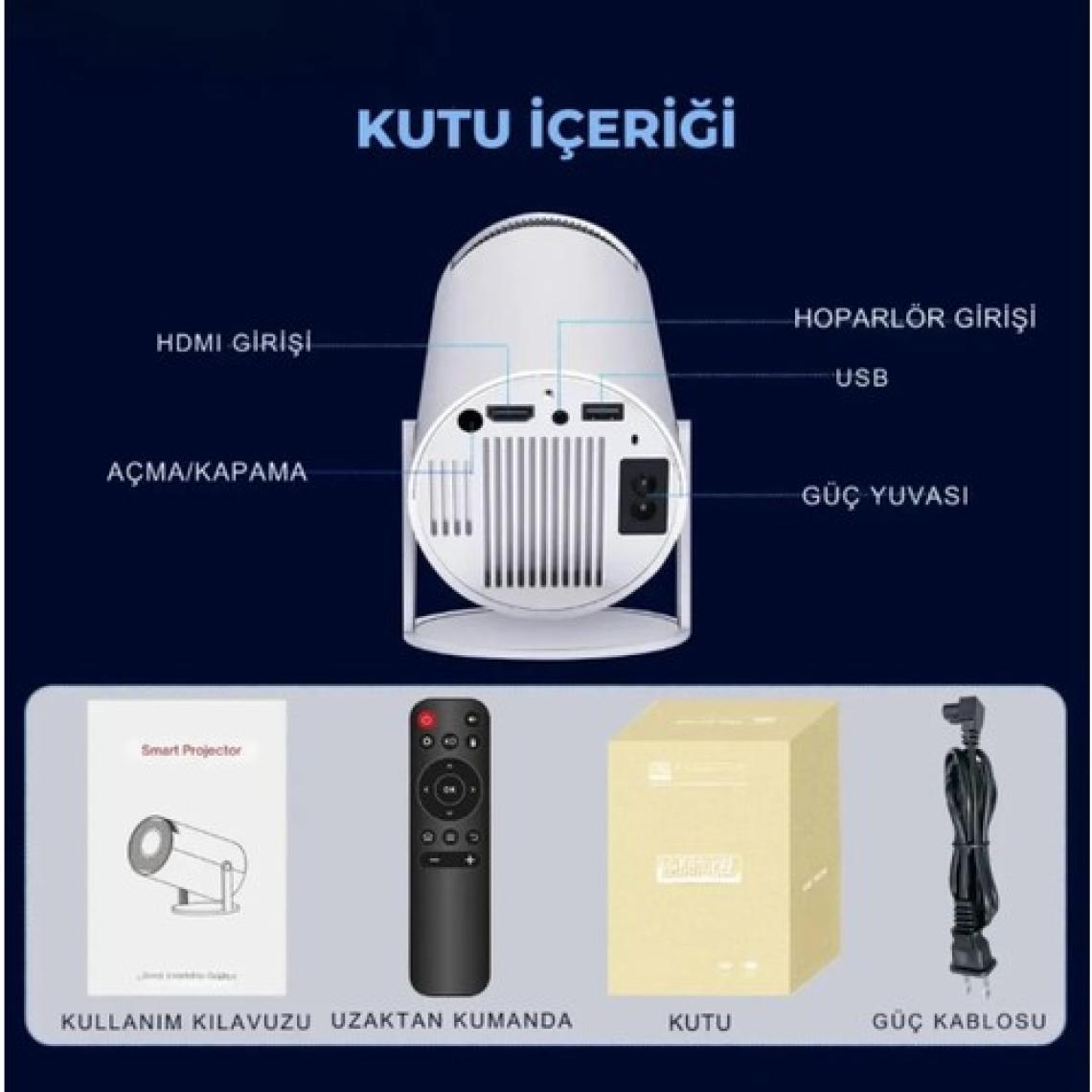 Serreha Taşınabilir Android  Projeksiyon En Güncel Versiyon Wifi Destekli Akıllı Sinema Projektör Ultra Hd