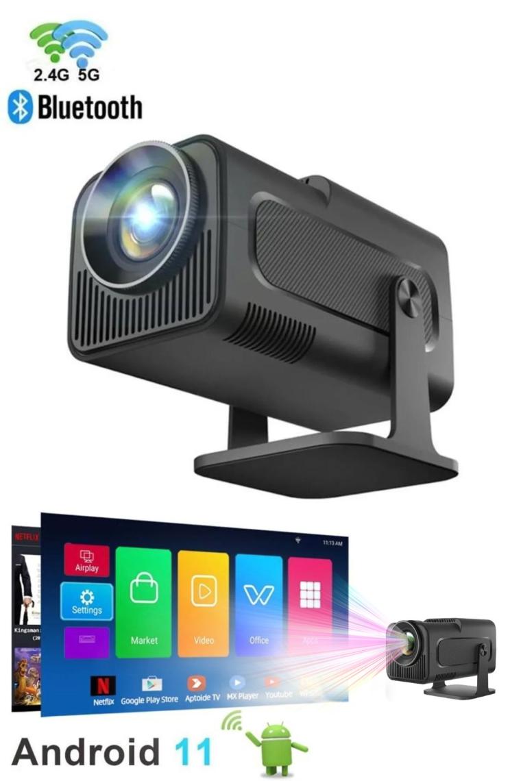 Npo 4K ANDROID11 Bt5.0 Wifi 6 300ANSI Lümen Ios/android Taşınabilir Akıllı LED Projeksiyon HY320