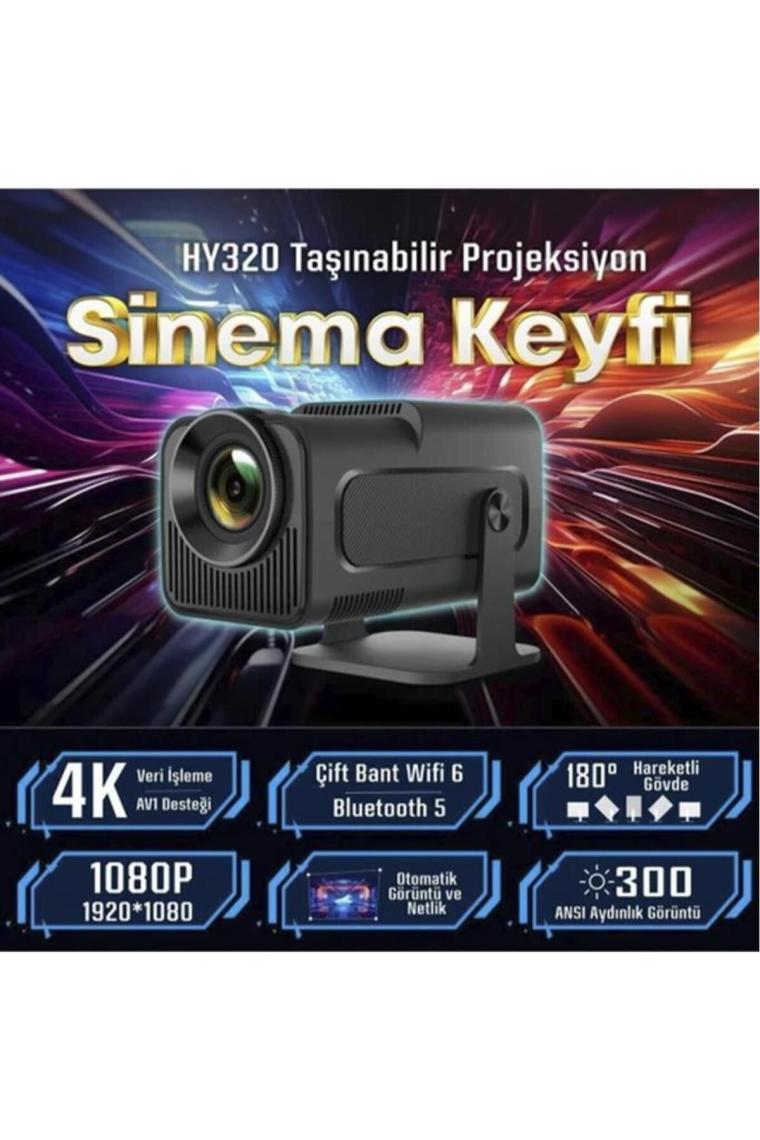 Npo 4K ANDROID11 Bt5.0 Wifi 6 300ANSI Lümen Ios/android Taşınabilir Akıllı LED Projeksiyon HY320