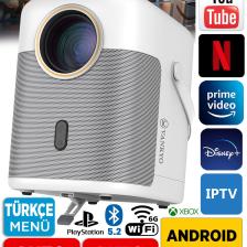 H300a Android Tv 4k Destekli Projeksiyon Cihazı Auto Focus Auto Keystone 6gwi-fi 5.2bluetooth