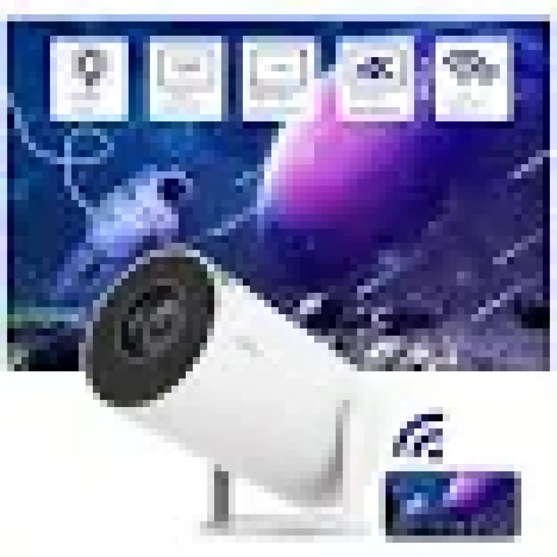 Turco HY300 Stargazer Android Projeksiyon Cihazı 720P 120ANSI Wifi Bluetooth Ev Sinema Projektörü